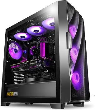 Computer Game Case, ATX, M-ATX, ITX Game Case, Dual Game Air Ducts, Support Dual 360 Water Cooling, with Five Fans, USB3.0/USB 2.0 Color Black