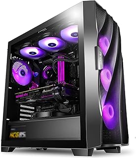ZXFF Estuche del Juego De Computadora, ATX, M-ATX, Caja De Juegos ITX, Conductos De Aire Dual, Soporte Dual 360 Refrigeración por Agua, con Cinco Fanáticos, USB3.0 / USB 2.0 (Color : Black)