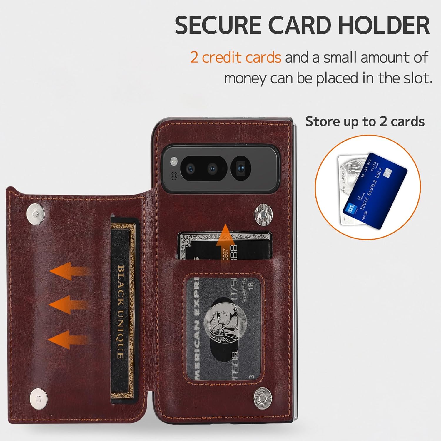 NINKI Compatible with Google Pixel Fold Wallet Case with Kickstand,Matte PU Leather Protective Shockproof Anti-Scratches Anti-Drop Card Holder Wallet Case with for Google Pixel Fold 2023 Brown