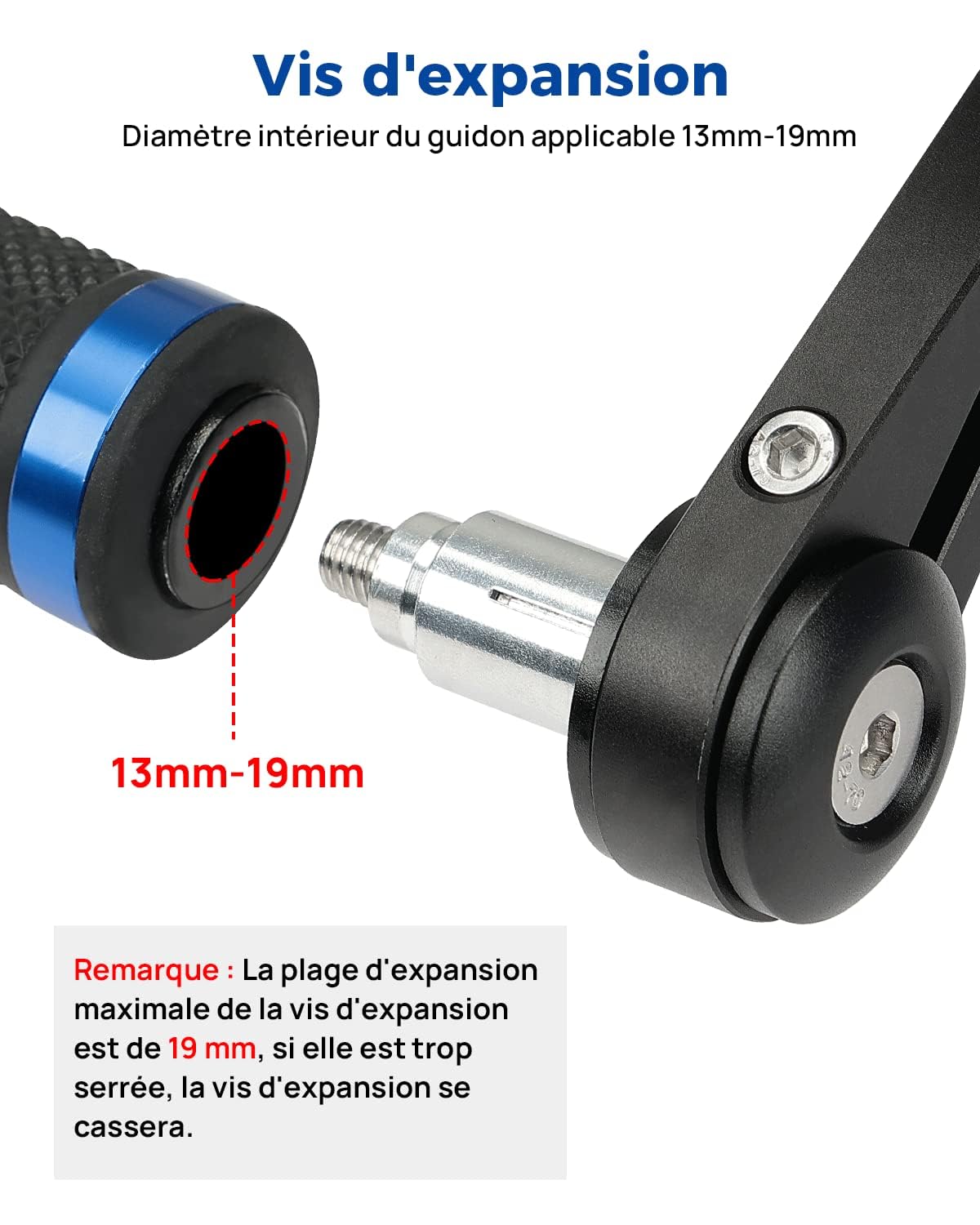 KEMIMOTO E9 Rétroviseurs Moto de Guidon, Lot de 2 Rétroviseurs Latéraux Moto Universel avec E-mark 7/8" 22m Embouts de Guidon
