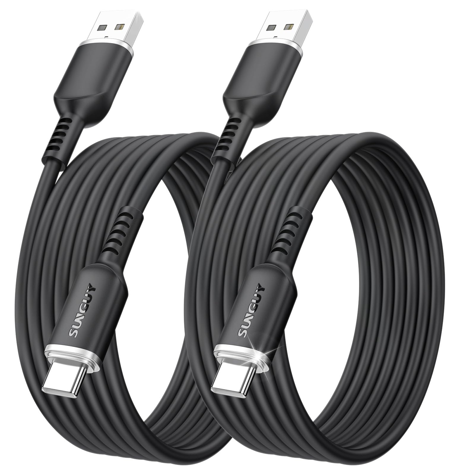 SUNGUY USB auf USB-C-Kabel 3m, 3A USB-A auf USB-C Kabel für iPhone 17/16/15 Carplay Android Auto, Typ C Schnellladekabel, Silikonkabel, kompatibel mit Samsung Galaxy S24/S23, Note20, Pixel, Moto