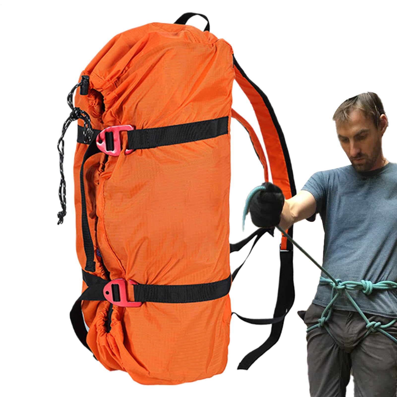 Profesional Bolsa de Cuerda Arborista - Cubo de Cuerda de Roca Reutilizable para Montañismo, Campamento