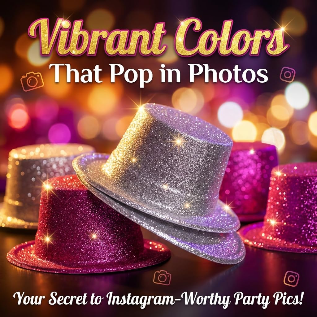 Hiceeden 24 Pcs Shiny Top Hats, Glitter Top Hat for Adults Men and Women, Bulk Sparkly Plastic Tuxedo Hat Costume for New Year Party Headwear, Pink & Silver - Image 8