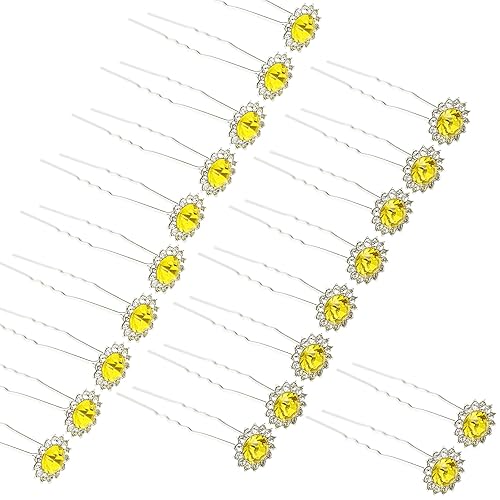 Miniatura 4 de PRETTYLIFE 20 horquillas para el pelo de novia, con diamantes de imitación, en forma de U, accesorios para el pelo para mujeres y niñas (oro