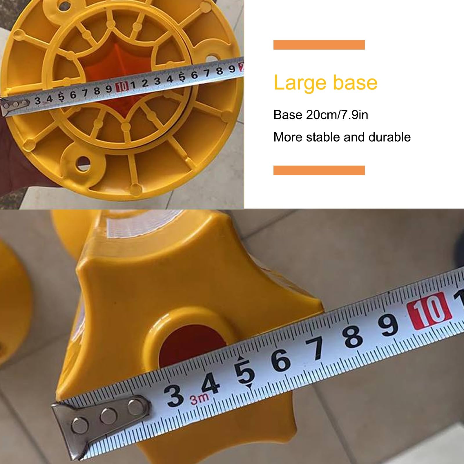 Poteaux de clôture avec Base Amovible, barrière de sécurité de 31,5 Pouces for Le contrôle de la Circulation(Yellow B,4pcs)