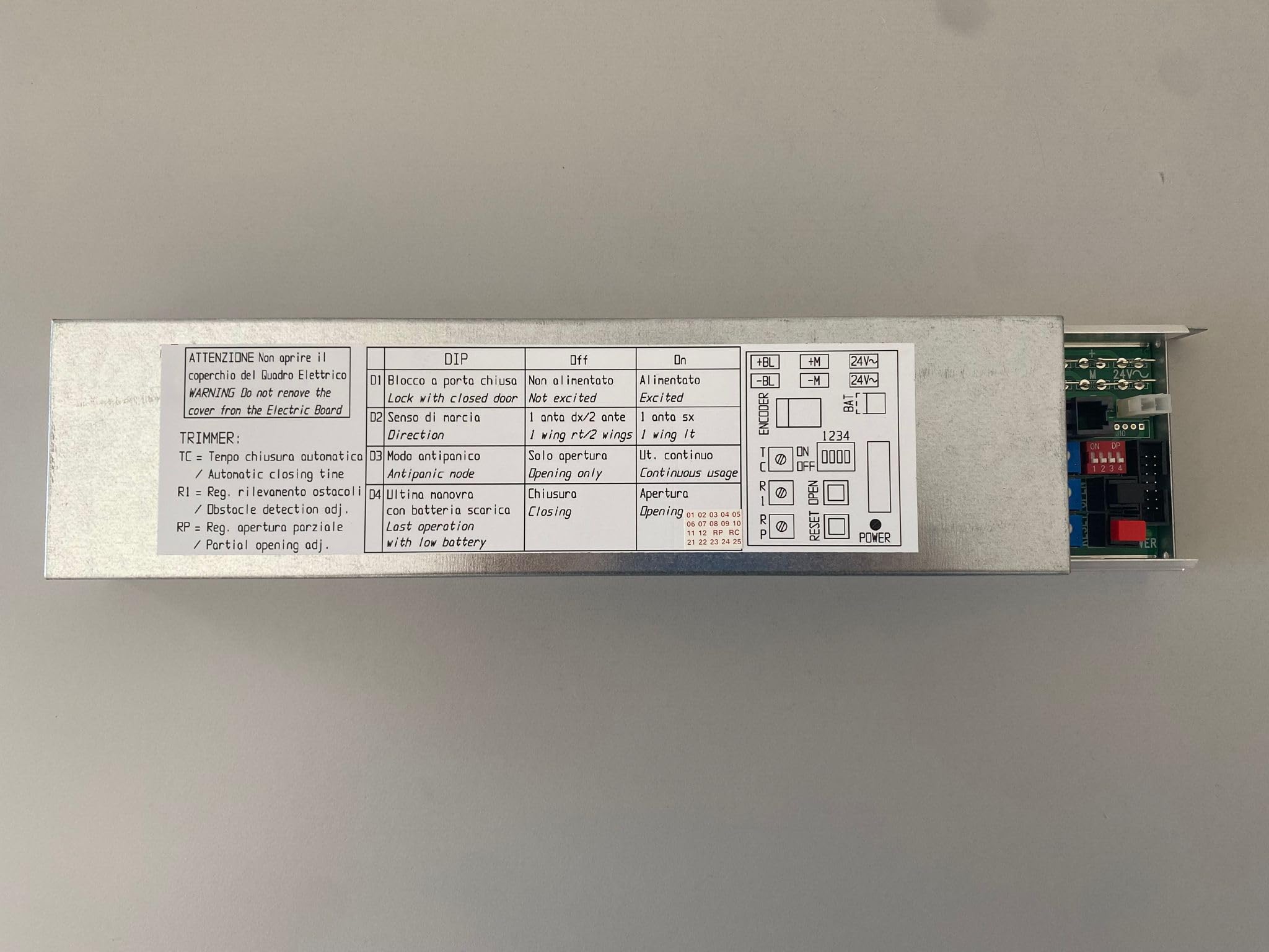 ECI Elettroforniture recambio original Ditec 6192 Tarjeta electrónica para cuadro tipo 92 para Rex (1ª generación)