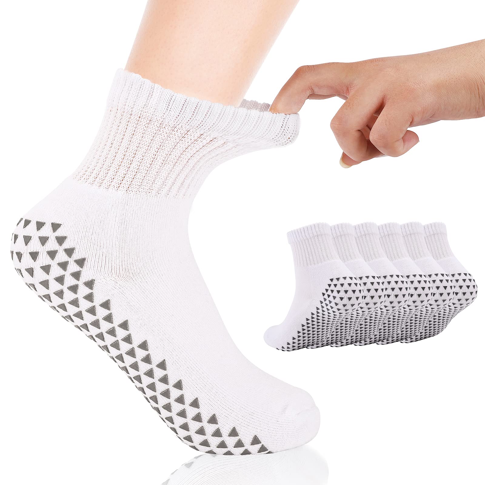 Buy 3 Pairs of Super Wide Socks with NonSkid Grips for Lymphedema