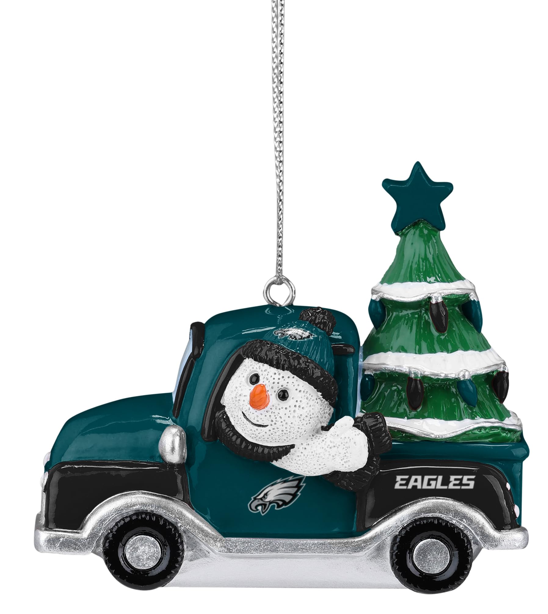 Adorno de muñeco de nieve Philadelphia Eagles en camión FOCO decoración