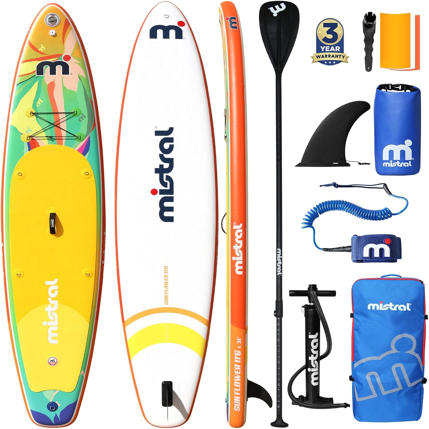 Mistral Inflatable Stand Up Paddle Board, 11'6 x31''x6'' Paddle Boards with SUP Accessories, SUP Paddle Board for Family, Touring, Kayaking, Yoga, Pets, Stable and Lightweight Isup for Adult & Youth