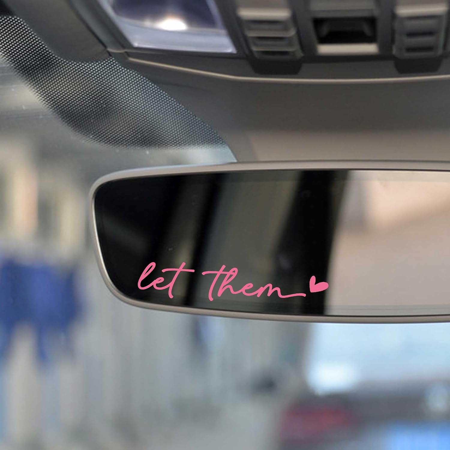3 x Let Them Rear View Mirror Decal, Faith Car Mirror Decal, Bible Verse Christian Gift, Waterproof Stickers for Water Bottles, Laptops, Christian Gifts (Let Them) (Pink) image 3