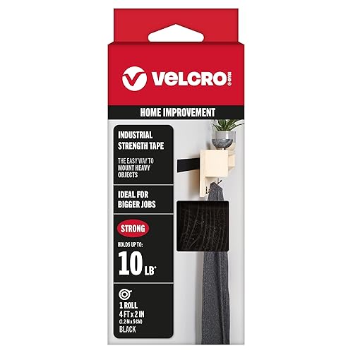 Miniatura 15 de VELCRO Brand Tiras resistentes con adhesivo, 8 juegos, color blanco, ancho de 4 x 2 pulgadas, soporta 10 libras, cinta adhesiva de resistencia