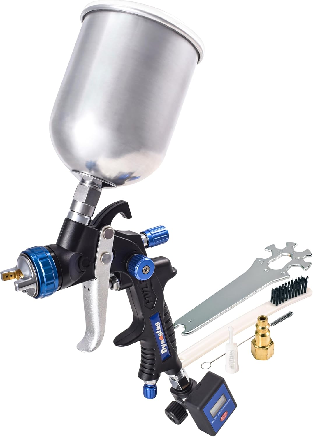 Dynastus 22 oz. Professional Composite HVLP Air Spray Gun Detail Paint Sprayer, with Digital Air Pressure Regulator