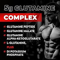 Vista 3 de Matriz de glutamina 10.58 oz Natural Sin OGM Sin gluten 60 porciones