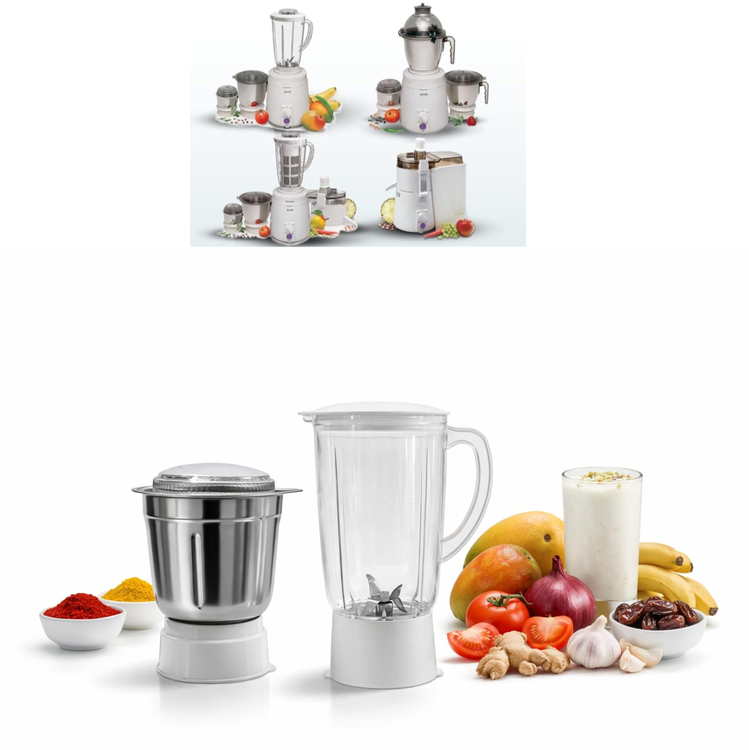 1000ml & 1500ml Transparent Mixer Grinder Jar Combo – Set of 2 Compatible with Select Sujata-Type Mixer Grinder Models Check Images Before Order | Not Original-image-29