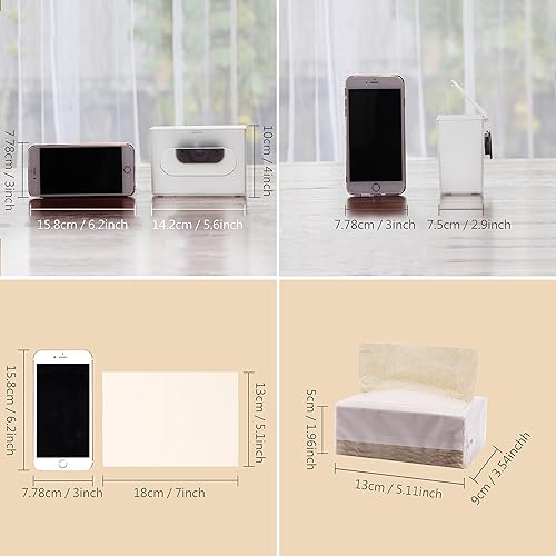 Miniatura 2 de DrDirt Tejidos de bambú de 3 capas, 110 unidades, bolsa de bambú para pañuelos faciales de bambú, paquete de 4 con dispensador montado en la pared,