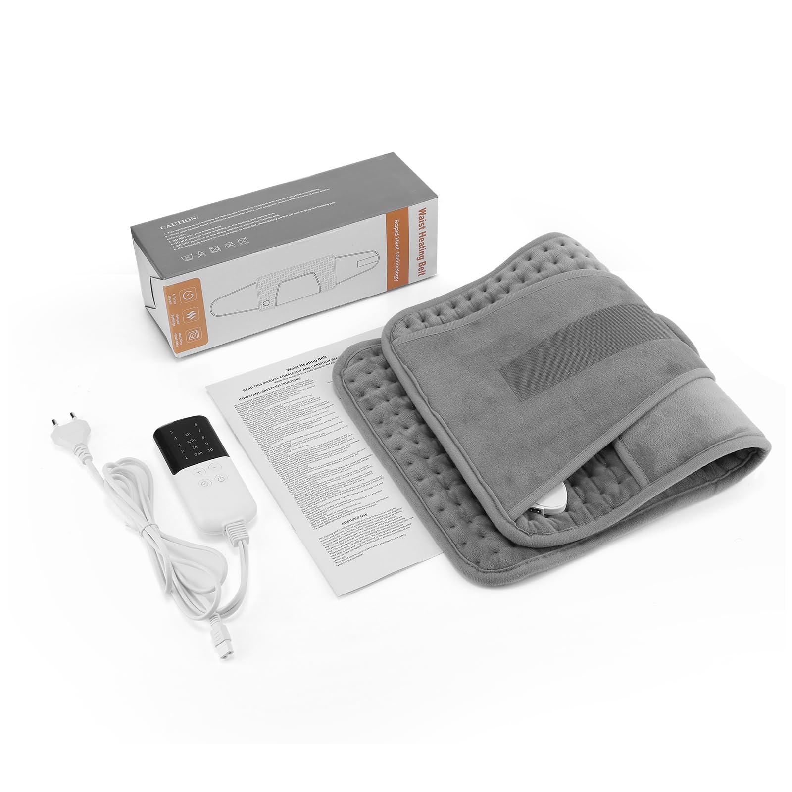Coperta elettrica contro il mal di schiena, 30 x 120 cm cuscino termico per dolori di regolazione, pad riscaldante per schiena, 10 livelli di calore, 4 timer, funzione di riscaldamento rapido,