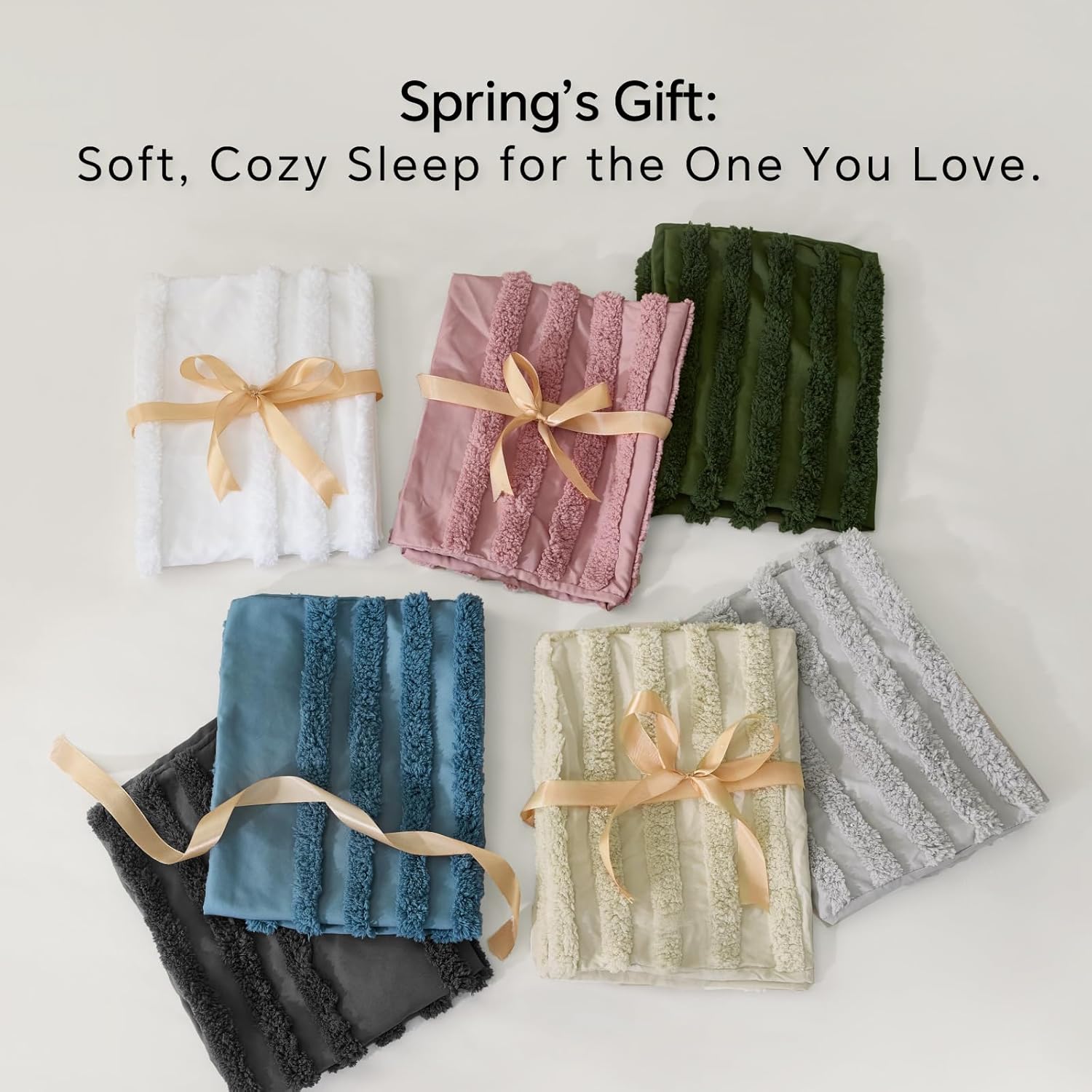 BEDELITE Boho Comforter Set Queen Size, Beige Tufted Striped Bed Set 3 Pieces, Soft Cream Vintage Farmhouse Comforter for All Seasons, Boho Home Decor,Fluffy Jacquard Bedding with 2 Pillow Shams - Image 9