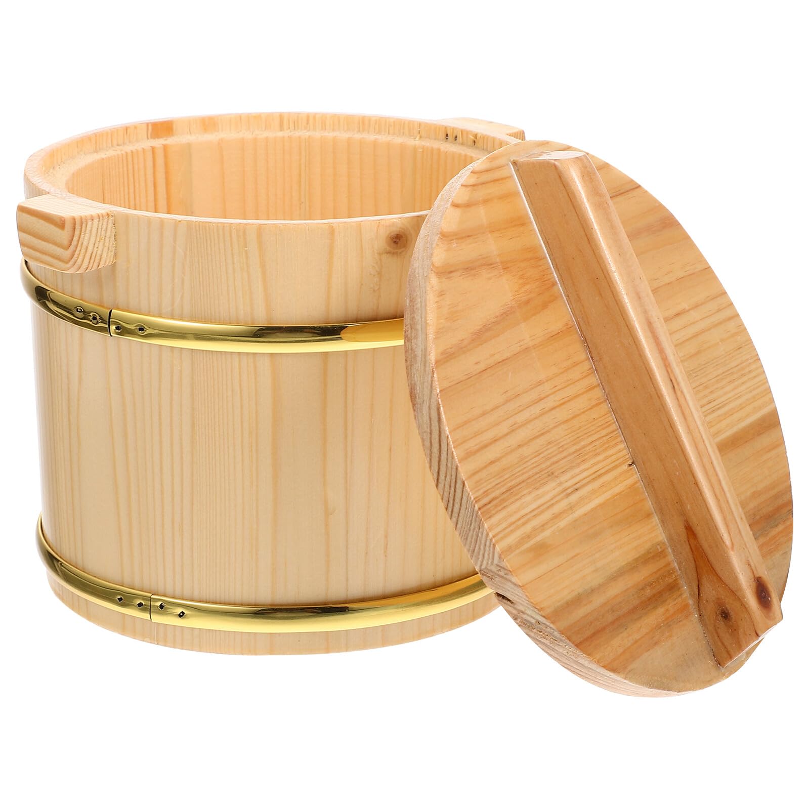 Tonneau en bois à sushi en bois khaki durable pour vaisselle japonaise