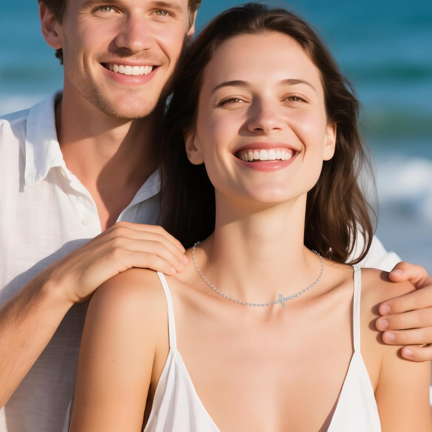 LUHE Cross Necklace for Women Sterling Silver Cross Pendant Necklace Religious Jewelry Christian Gifts - Image 3