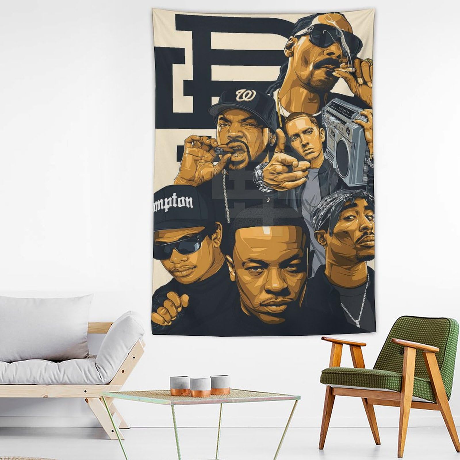 13 poster con stampa artistica da parete con immagine di cantante rap, hip hop, decorazione per la casa, 152,4 x 228,6 cm