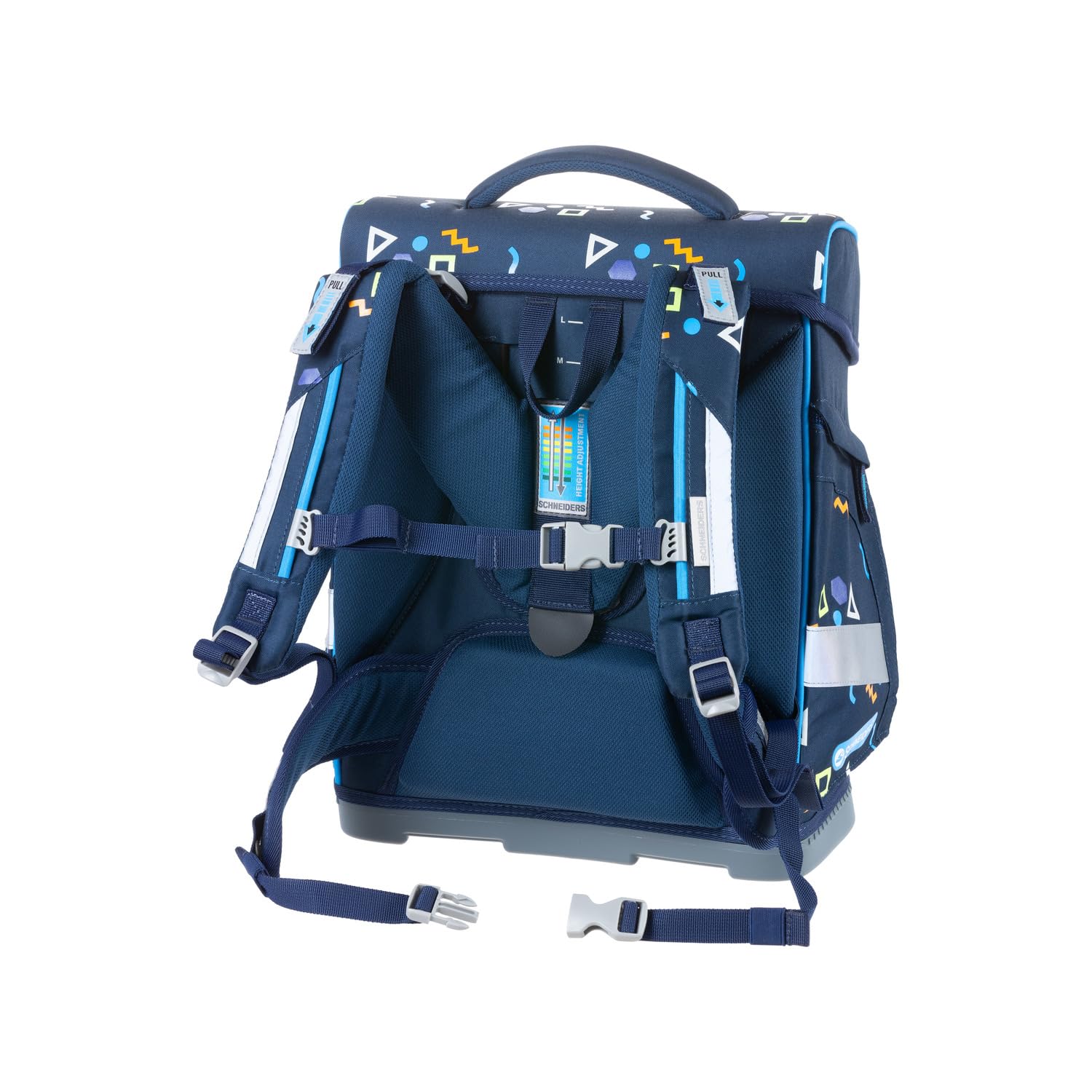 Schneiders 78047-072 - Schulranzen Toolbag Plus Level One, 8-teiliges Set mit Schultasche, Federmäppchen, Schlamper, Sportbeutel, 2 Klett-Motiven und 2 Leuchtstäben