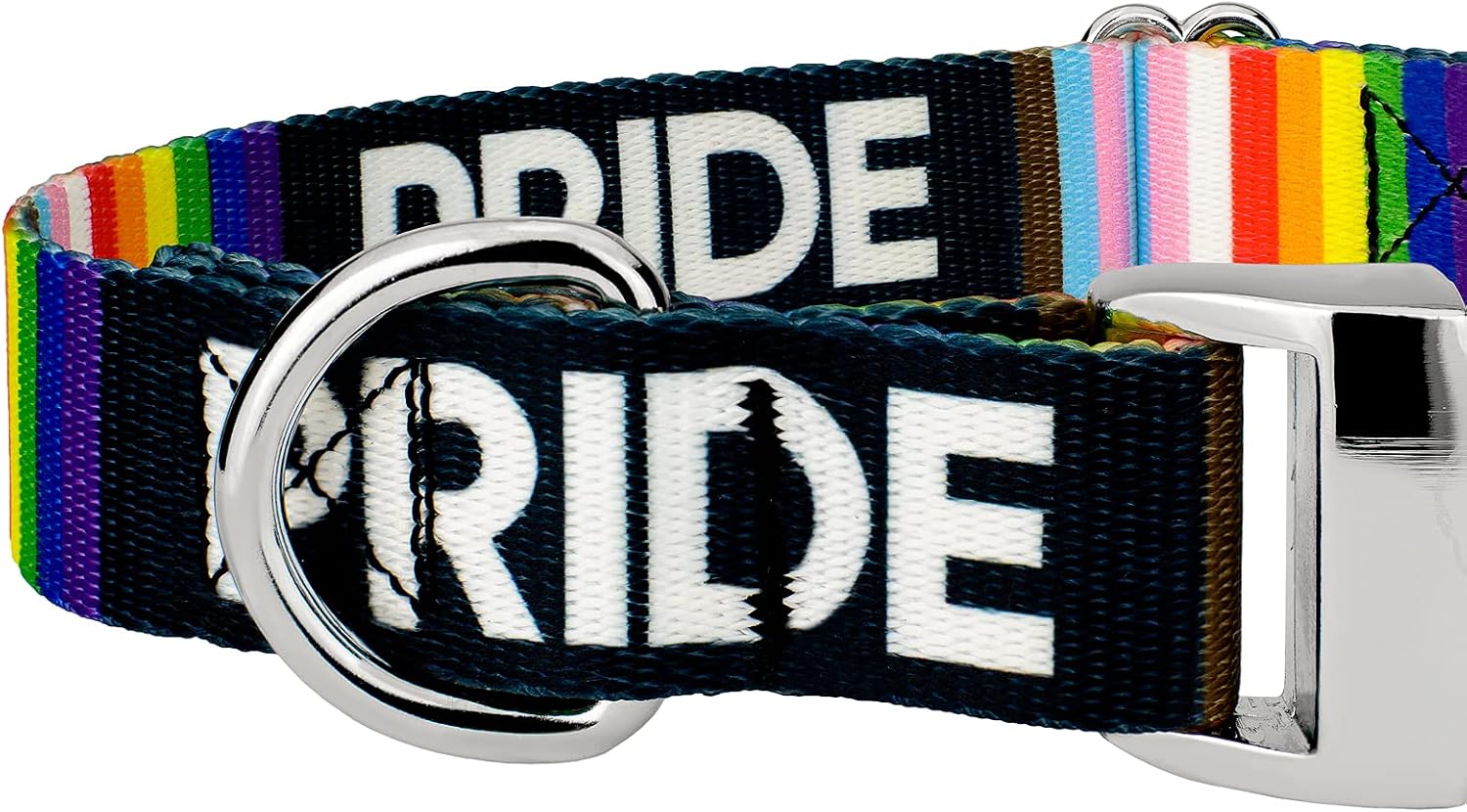 Country Brook Petz Premium Pride Dog Collar & Leash Set - Luxury and Durability - Rainbow Flag Colors for LGBTQIA+ Support, 1 Inch, Extra Large