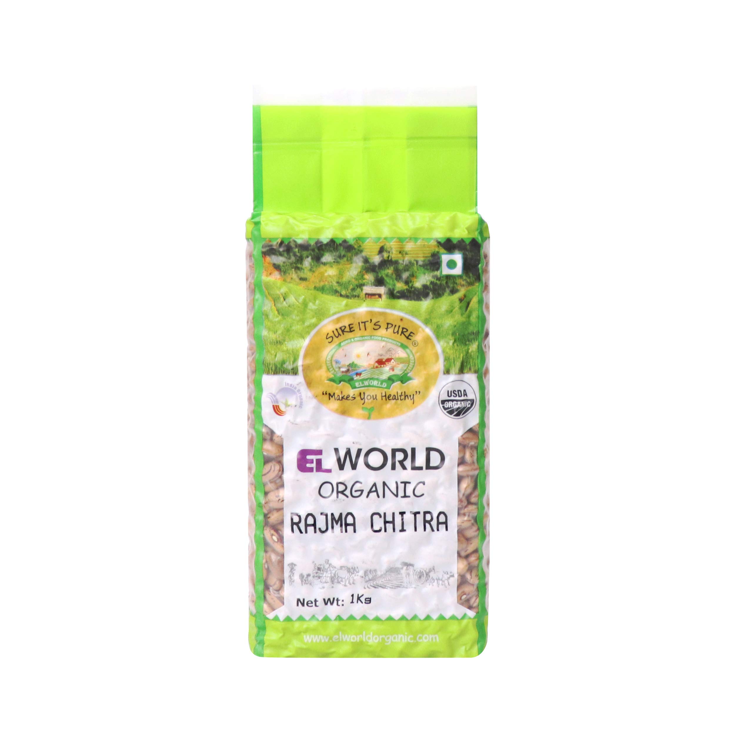 Elworld Agro & Organic Red Kidney Beans ( Rajma Chitra/ Pinto Beans) 1 Kilogram