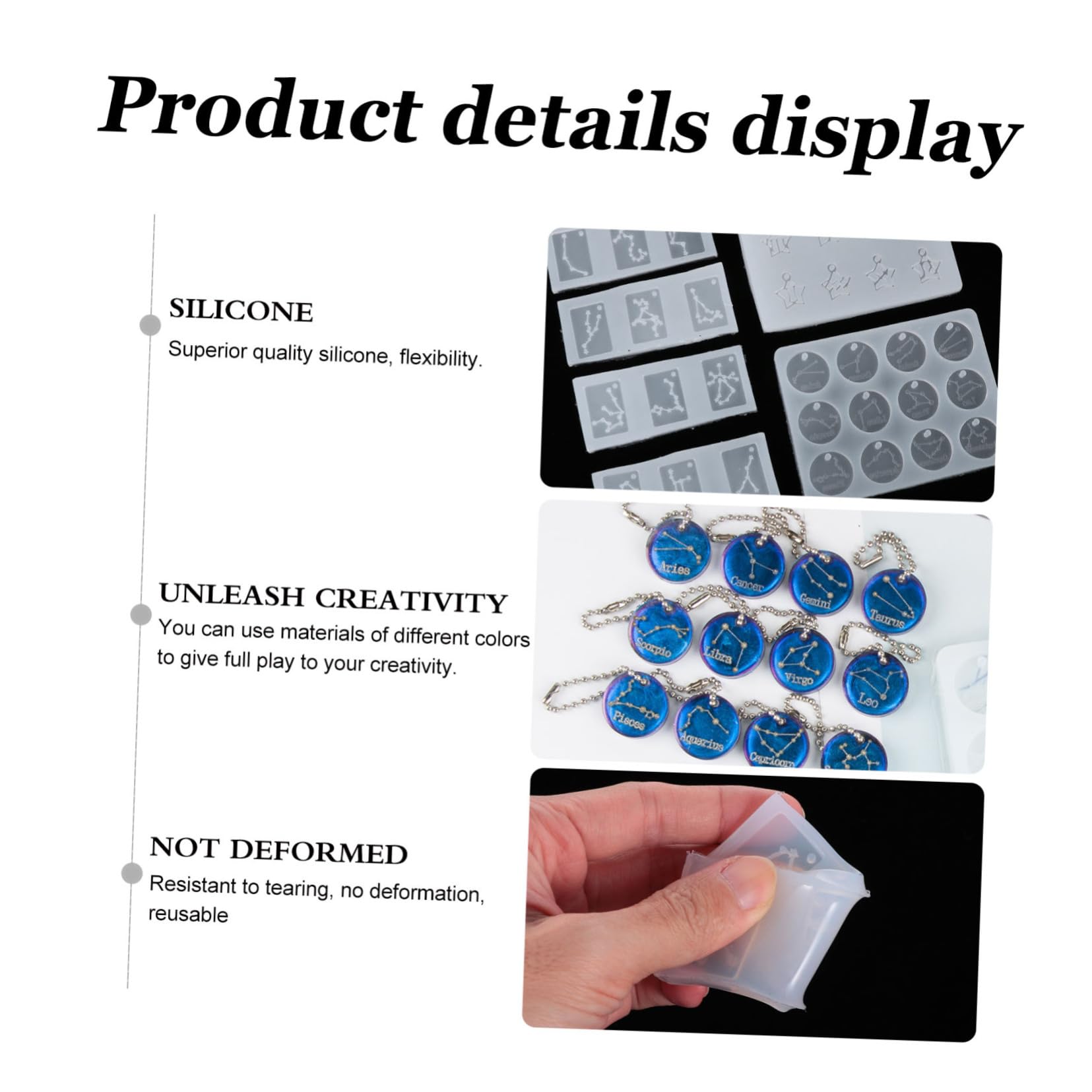 DOITOOL 3 Series Conjunto De Moldes De Silicona Para Colgantes De Constelaciones Moldes Diy Flexibles Para Manualidades Y Fabricación De Collares Fácil De Limpiar Y Desmoldar 6 Piezas X 3