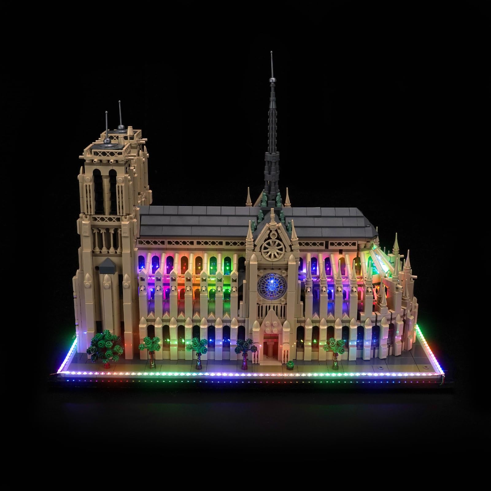 Colorful Light Kit Compatible with Lego 21061 Notre-Dame de Paris (No Model) - Image 3
