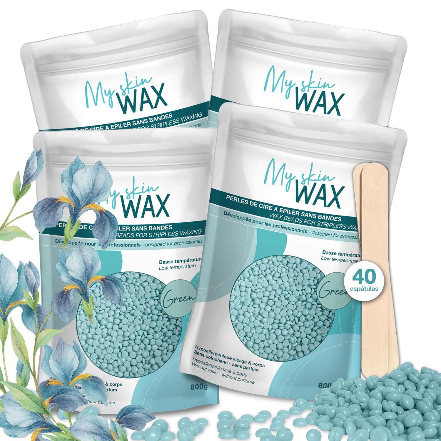 Perlas de Cera para Depilación Sin Bandas 400g, Hipoalergénico, Depilatoria Indolora Sin Enrojecimiento, Especial Para Pieles Sensibles Hombre Mujer, Depilar Facial, Brasileño,Rosa — view 13