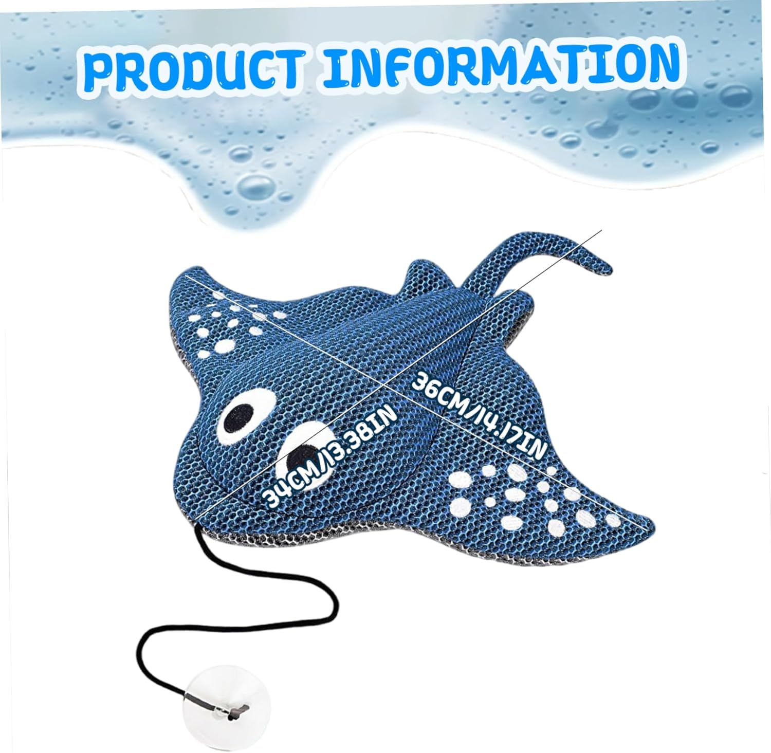 Hot Tub Scum Absorber, Cute Manta Ray Hot Tub Sponges Scum Collector, 14x13 Reusable Washable Oil Absorber Cleaner Accessories for Adults Sponge Sponges Collector