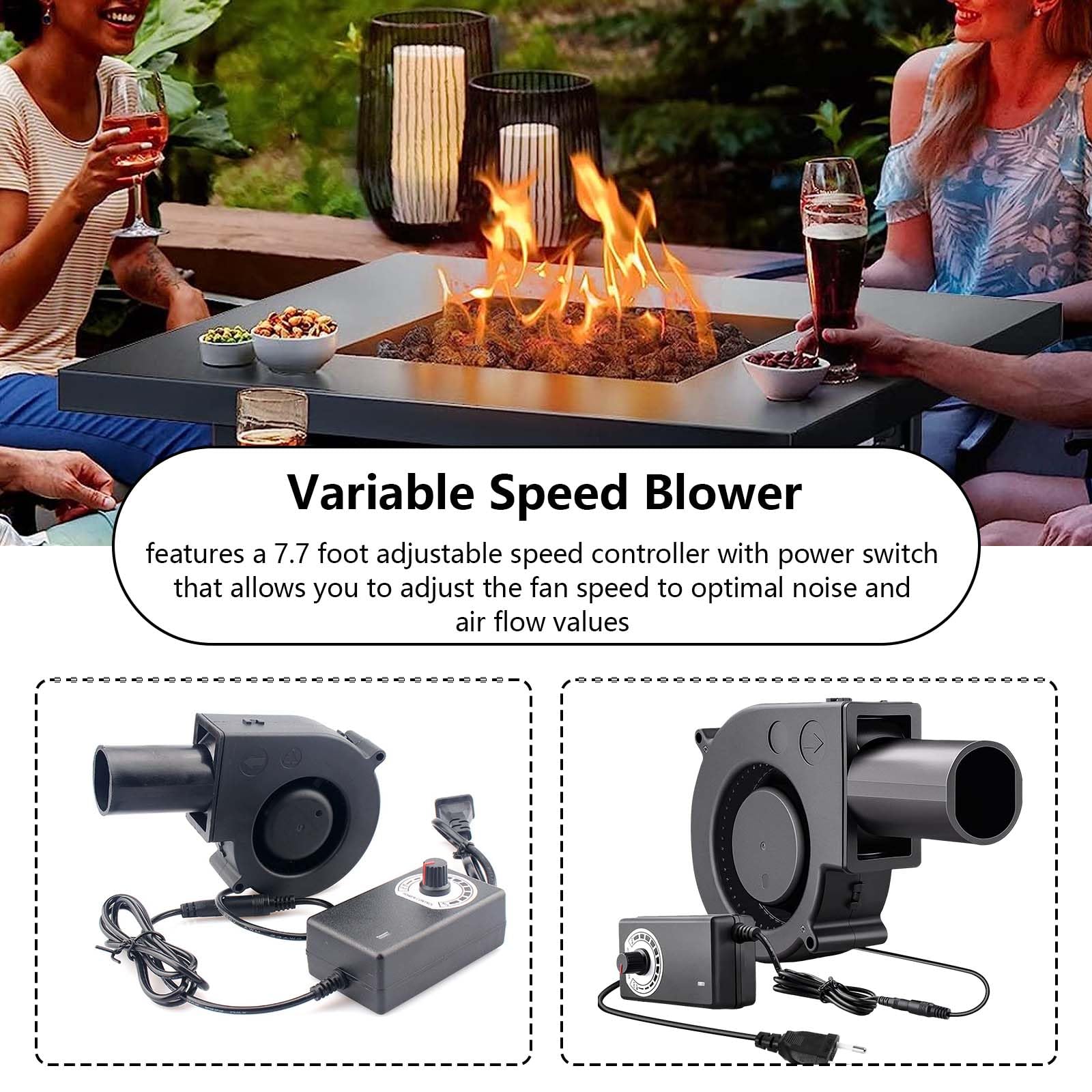 Ventilador Radial De 12 V, Ventilador De Refrigeración Ajustable Ventilador De Turbina De 220 V Con Controlador De Velocidad Para Picnic Calentadores De Camping Parrilla Estufa De Chimenea Inflable