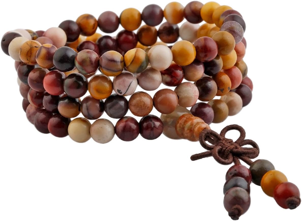 SUNYIK 108 Stone Wrist Mala Bracelet,Necklace,Tibetan Buddhist Prayer Beads