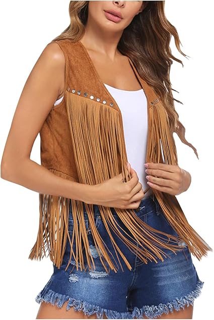 Flecos Chaleco Mujer Boho Chaleco Vintage Mujer Chaleco Hippie Con