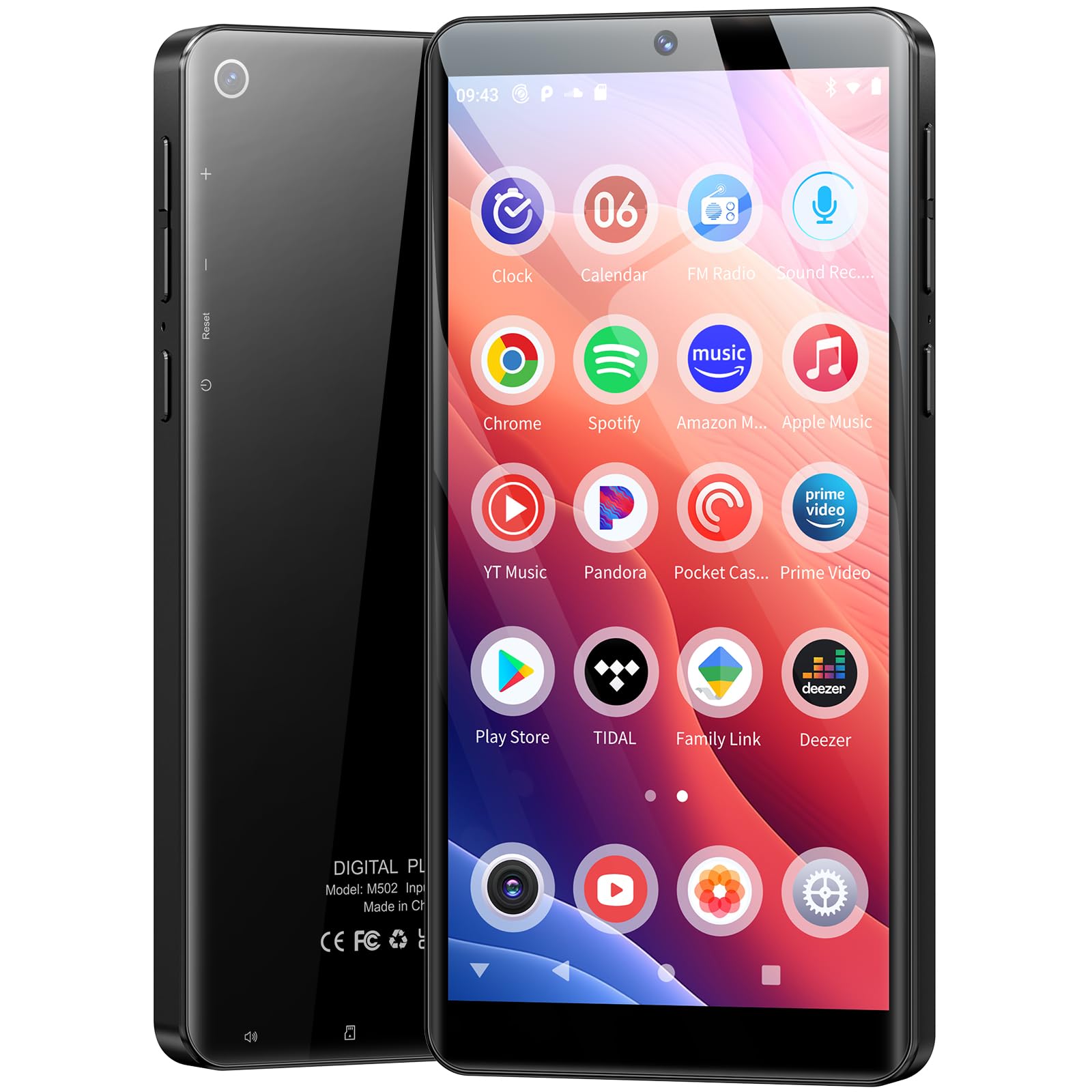 128GB Reproductor MP3 con WiFi Bluetooth y Cámara, Oilsky 5,5'' 1080P MP4 Player de Pantalla Táctil, Android 13.0 Spotify MP3 de Música con Altavoz ( RAM: 4GB