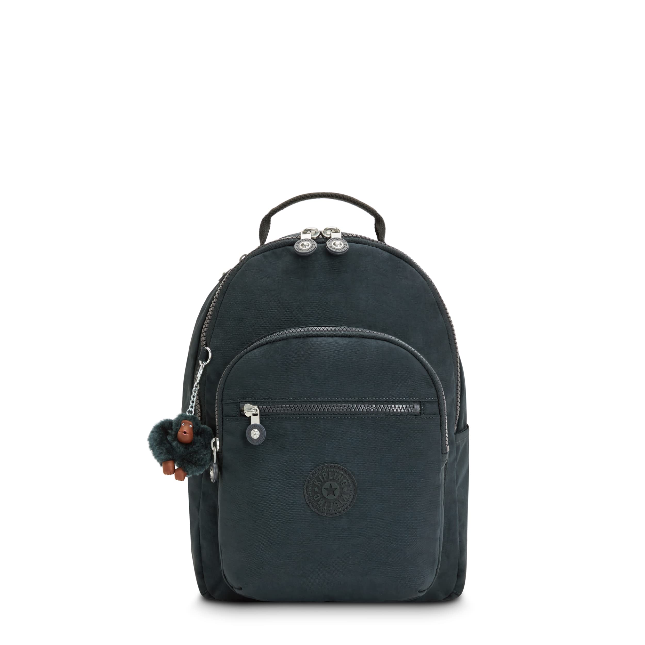 Kipling Women's Seoul Small Backpack, Durable, Padded Shoulder Straps with Tablet Sleeve, Bag, True Blue Tonal, 10.5''L x 13.75''H x 6.75''D (KI40824DX)