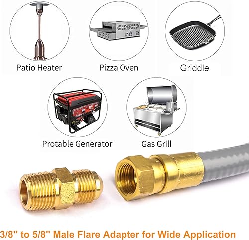 Miniatura 5 de GRISUN Válvula mezcladora de aire LP de 12 pulgada para fogatas de gas propano, válvula de mezcla de aire con adaptador hembra de 12, acero