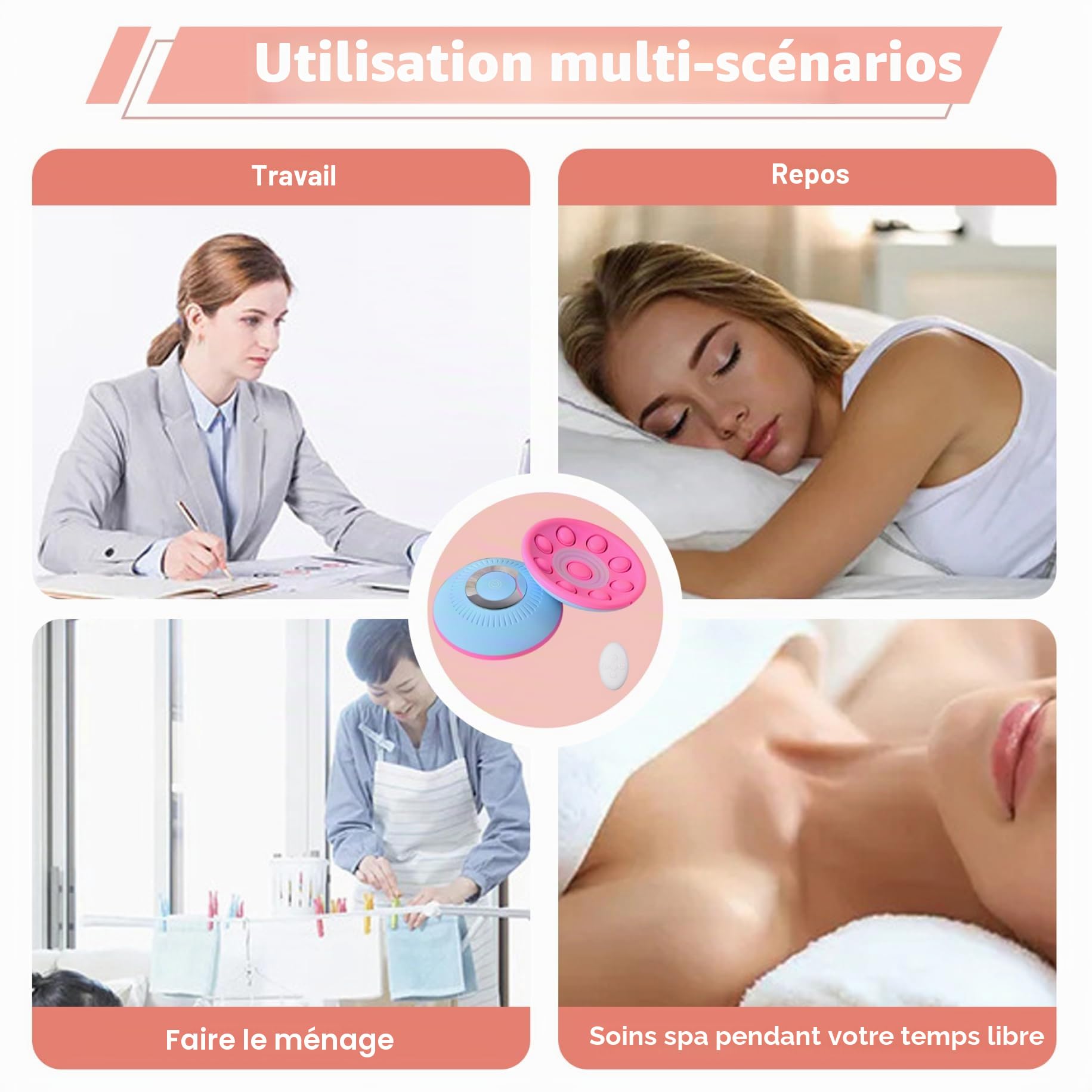 Masseur de sein en silicone à lumière rouge et bleue à 3 modes avec télécommande électrique sans fil rechargeable, points d'acupuncture, amélioration du sein pour les femmes | Masseurs de cellulite