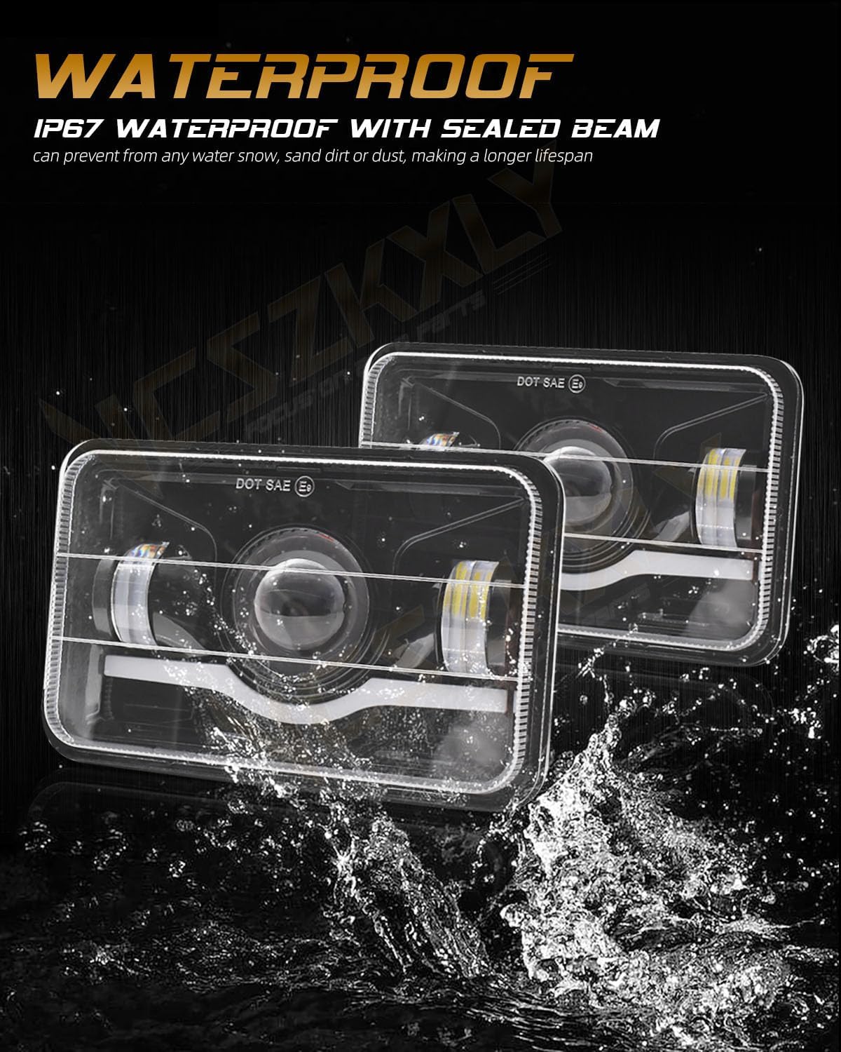 VCSZXKLY 4x6 Led Headlights Compatible for Chevy Pickup 1981 1982 1983 1984 1985 1986 1987 C10 K10 Blazer Headlights High Low Beam, DOT Approved Rectangular H4651 H4652 H4656 H4666 Headlight