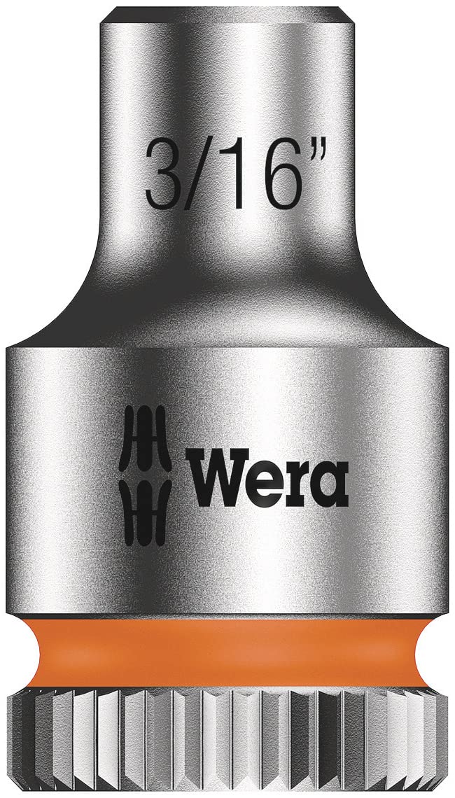Wera 05005420001 Juego de llaves de vaso Zyklop en tira magnética A Imperial 1, arrastre de 1/4", en pulgadas, 9 piezas, Negro