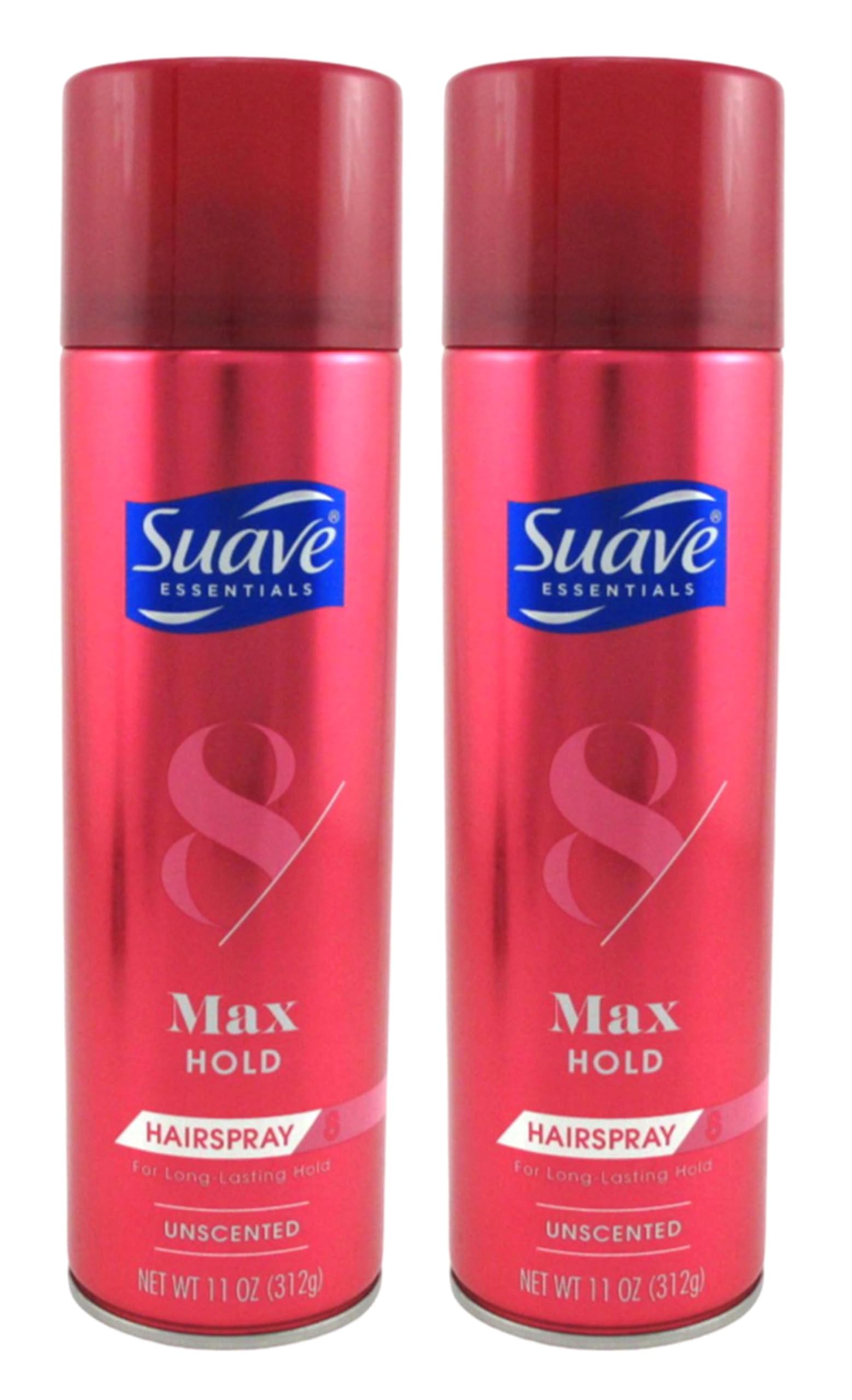 Suave Essentials Hairspray Max Hold 8 Unscented 11 Ounce (Pack of 2)