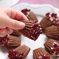 Vista 6 de CHEFMADE Mini Madeleine Mold Cake Pan, 16-Cavity Non-Stick Tiny Oval Shell Madeline Bakeware for Oven Baking (Champagne Gold)