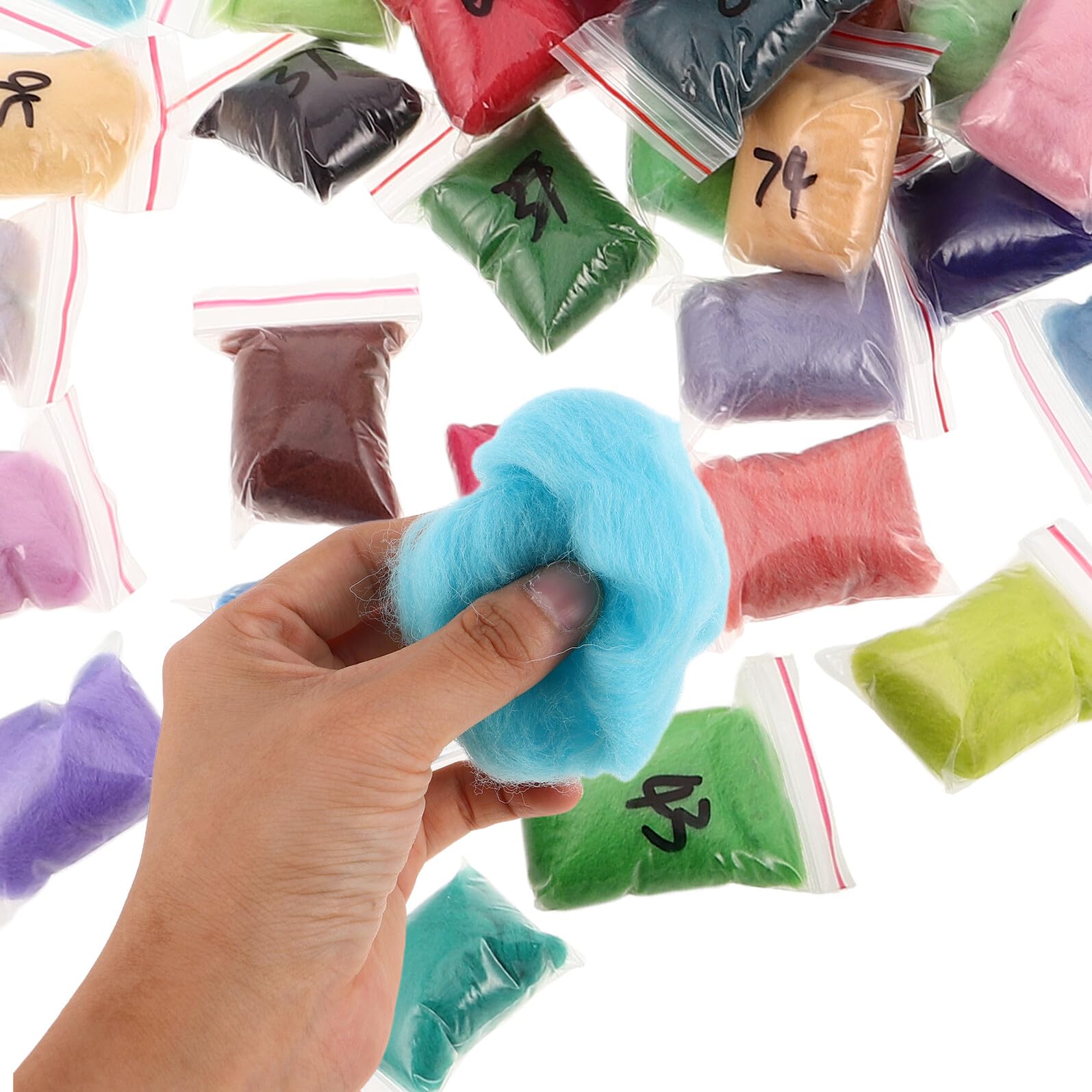 Lana para Fieltrar Aguja 100 Colores 100 Piezas para Manualidades