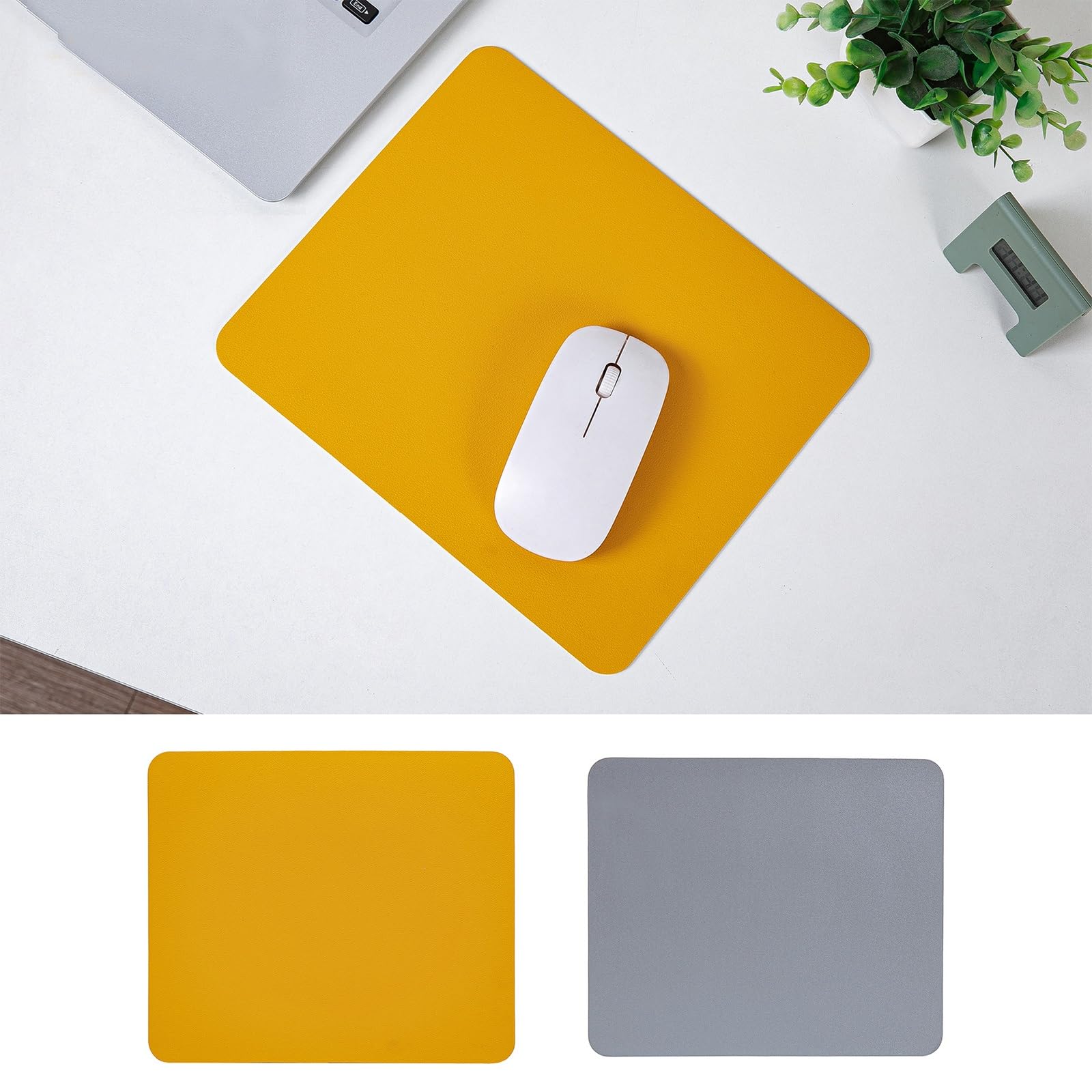 Tapis de souris gaming étanche double face jaune gris petit format 30x24 - 7
