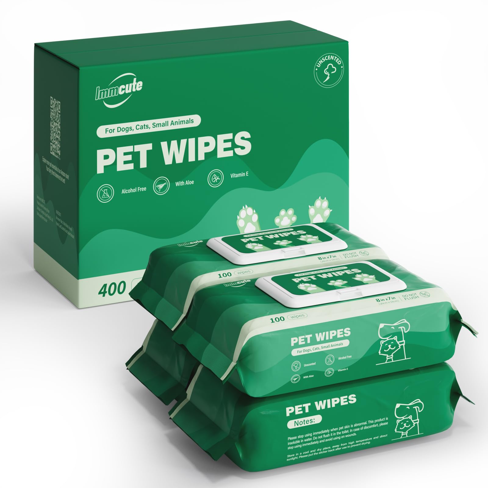 IMMCUTE Unscented Dog Wipes