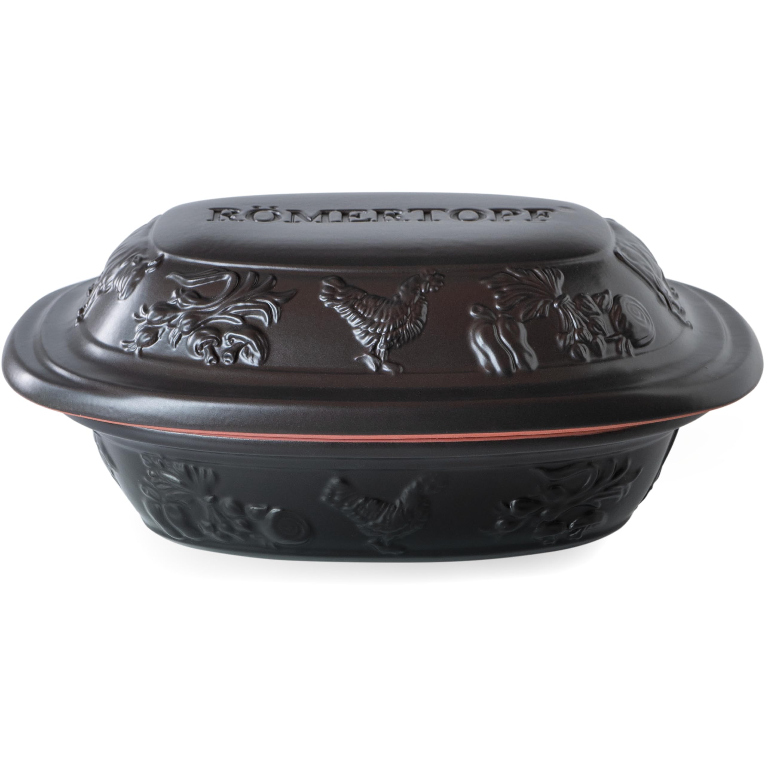Romertopf Rustico Roasting Dish for 1 Person - 1.2 Litre Casserole Dish with Ceramic Lid - For Stewing, Roasting and Steam Cooking - Oven-Safe