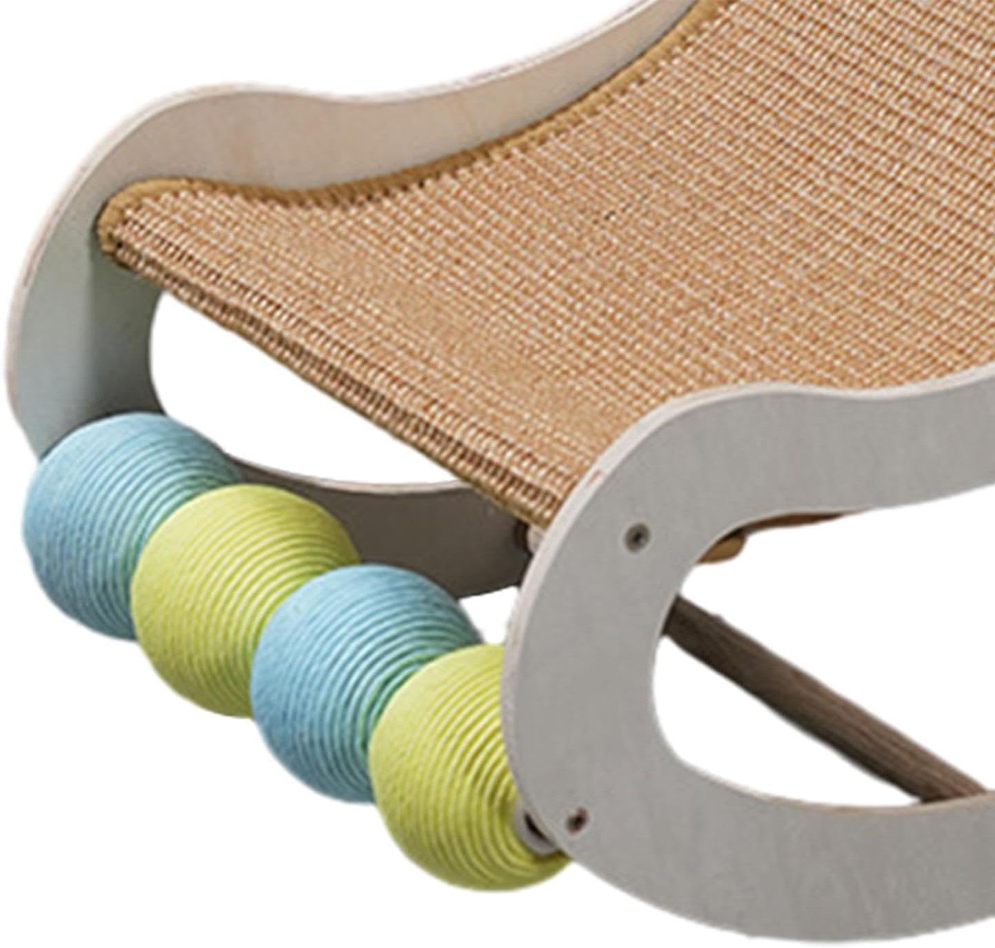 review Cat Rocking Hammock Bed Cat Scratcher Cat Rocking Chair Rest Rope Balls Pet Supplies Kitty Scratch Resistant Swing Chair, Brown
