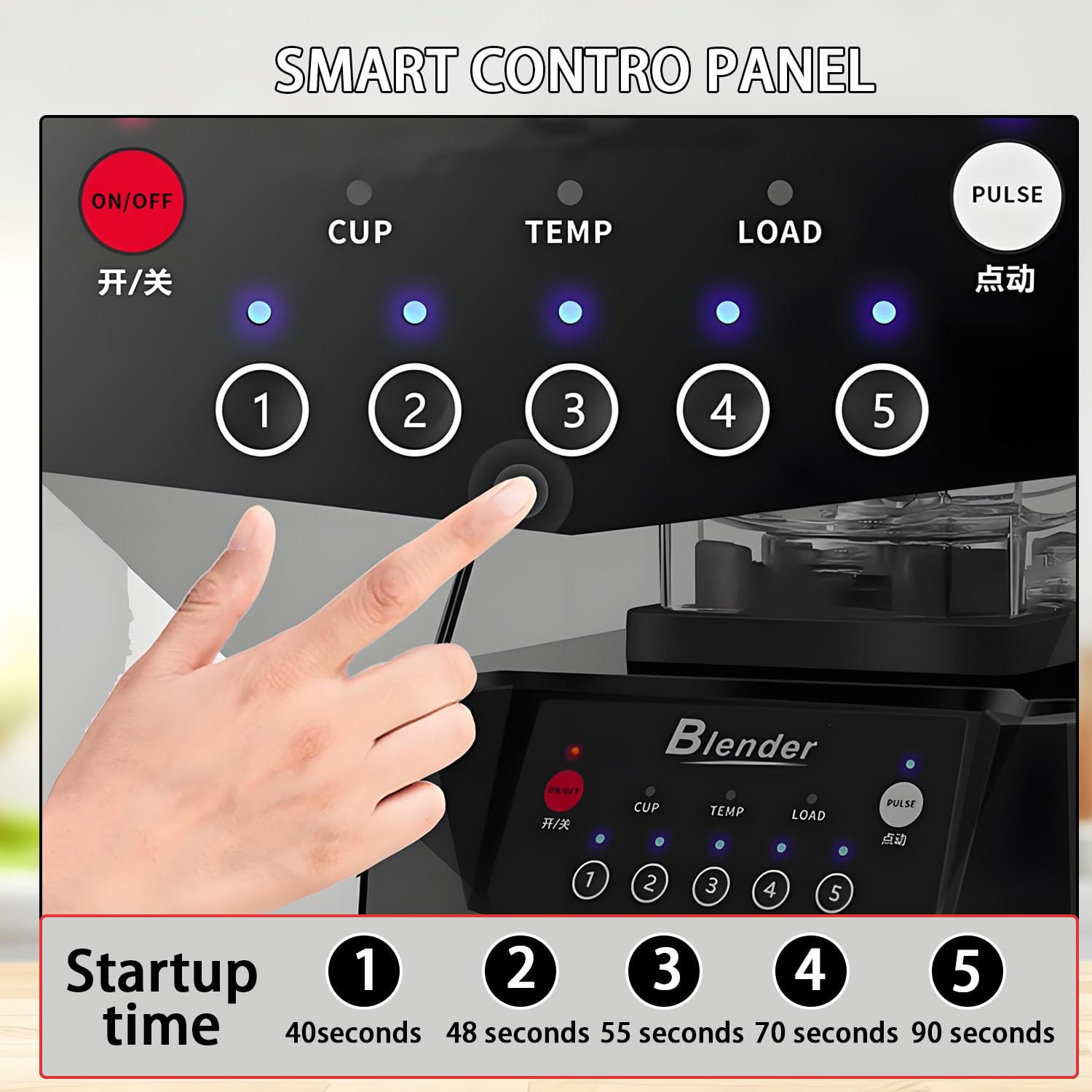 Potente batidora para Batidos, batidora al vacío de 2200 W, 5 velocidades, autolimpieza, batidora de Alta Velocidad de 17000 RPM, Ideal para triturar Hielo, Preparar Batidos y Smoothies. 220V