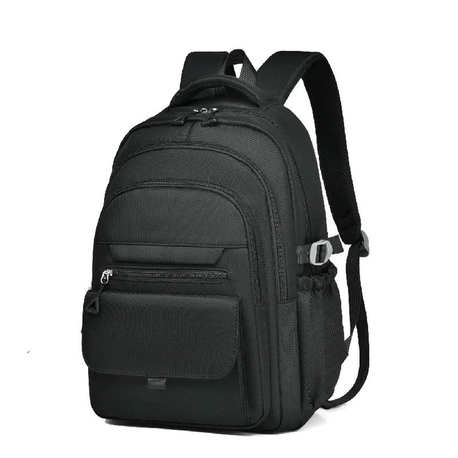 Hsqfcbd Black School Bag Backpack With Laptop Compartment And Multiple Pockets For Middle School, High College Students