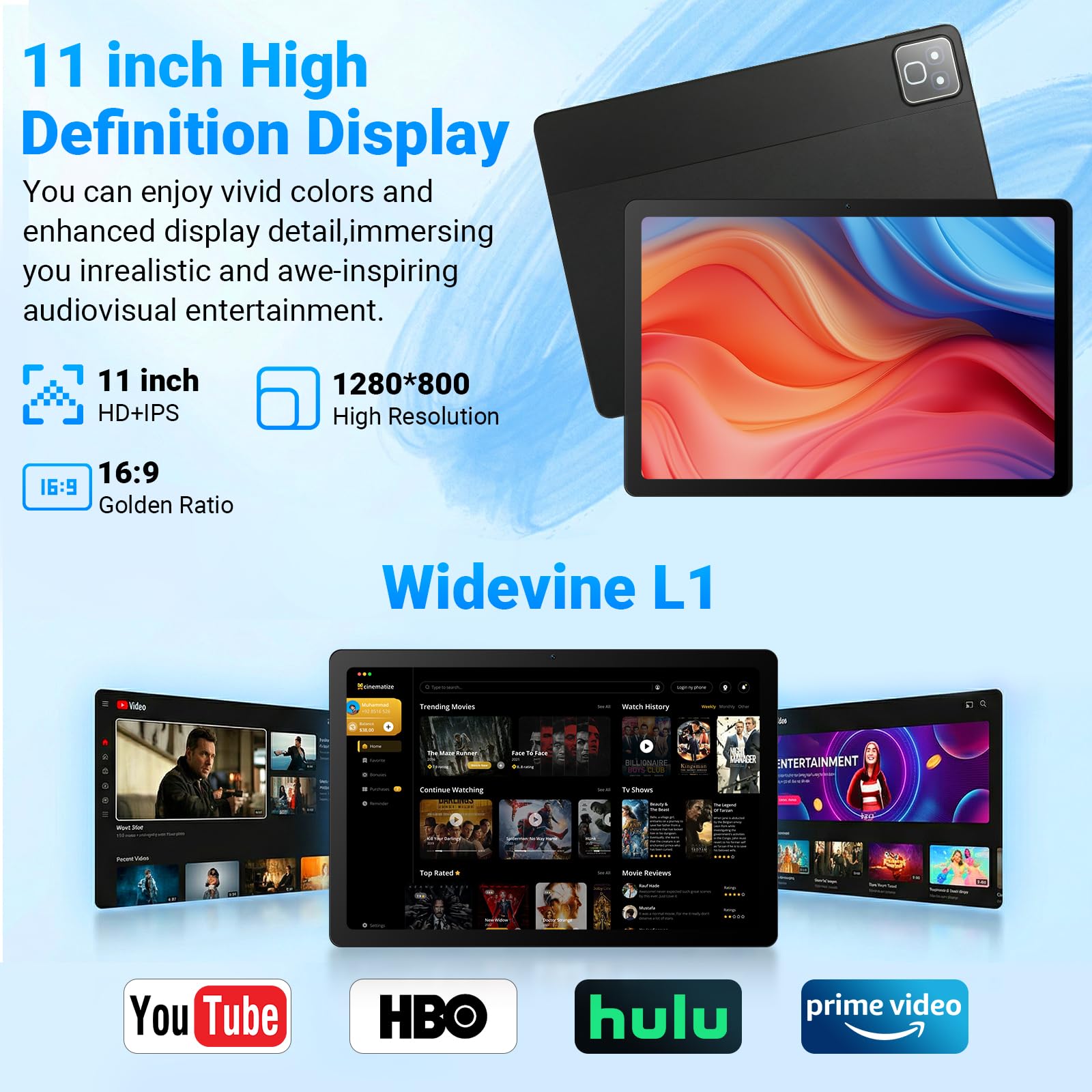 Tablet Android 16, tablet da 11 pollici con tastiera, penna, custodia e mouse, 30 GB RAM 128 GB ROM (1 TB TF espandibile), 7800 mAh, WiFi 6, BT5.4, doppia fotocamera, 2 in 1, tablet pad PC per